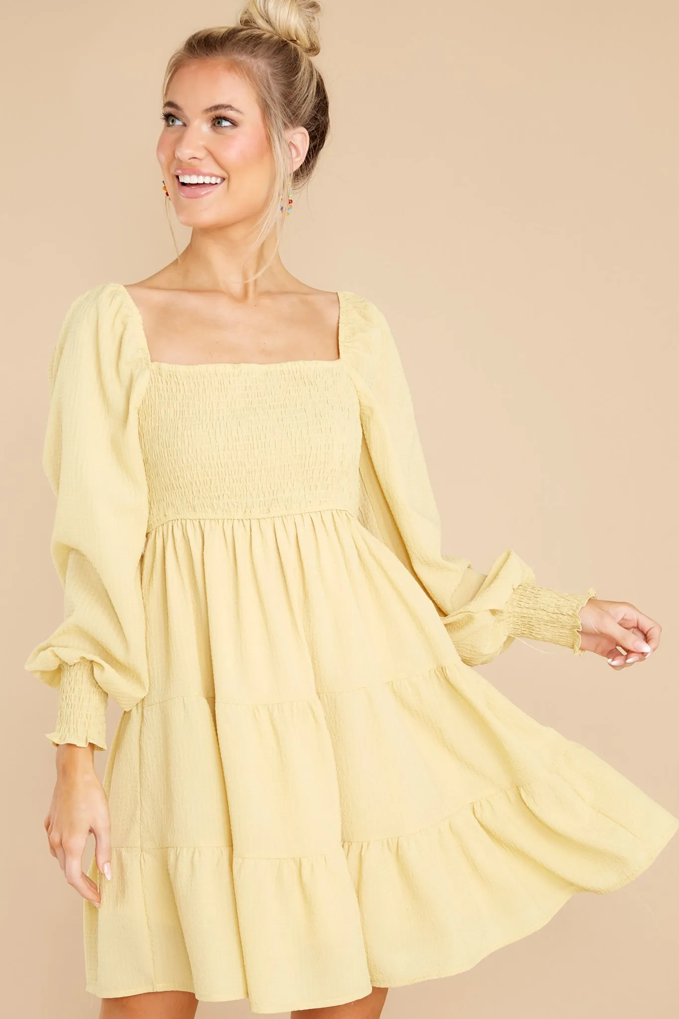 When The Sun Comes Out Pastel Yellow Dress