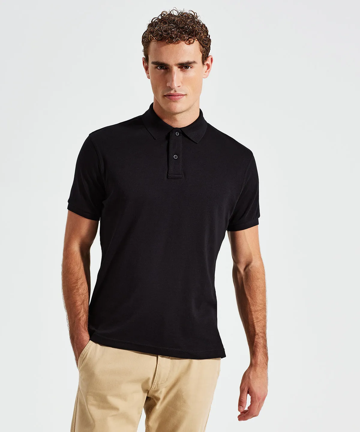 White - Men's super smooth knit polo