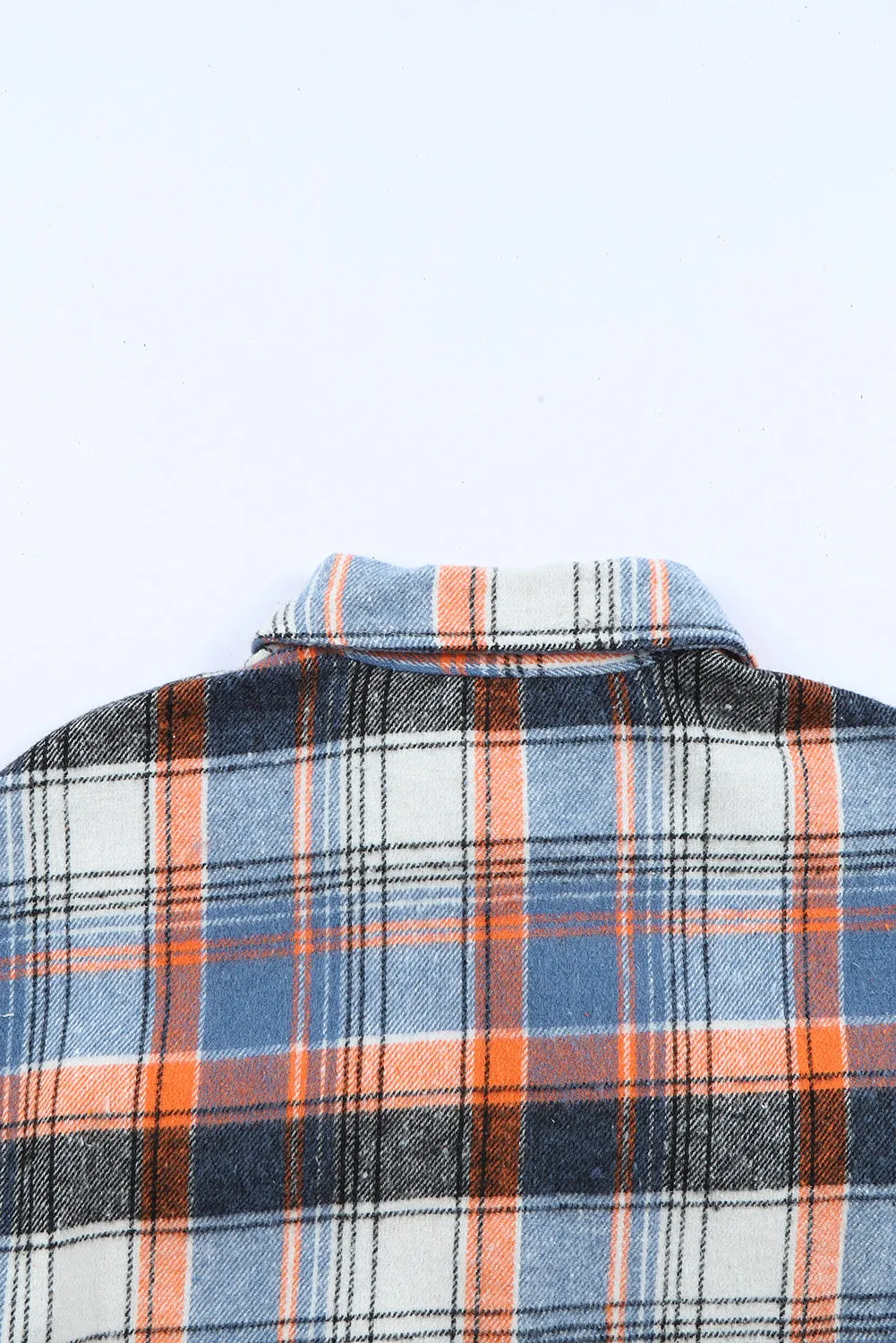 Wholesale Multicolor Plaid Snap Button Casual Raw Hem Shirt Shacket