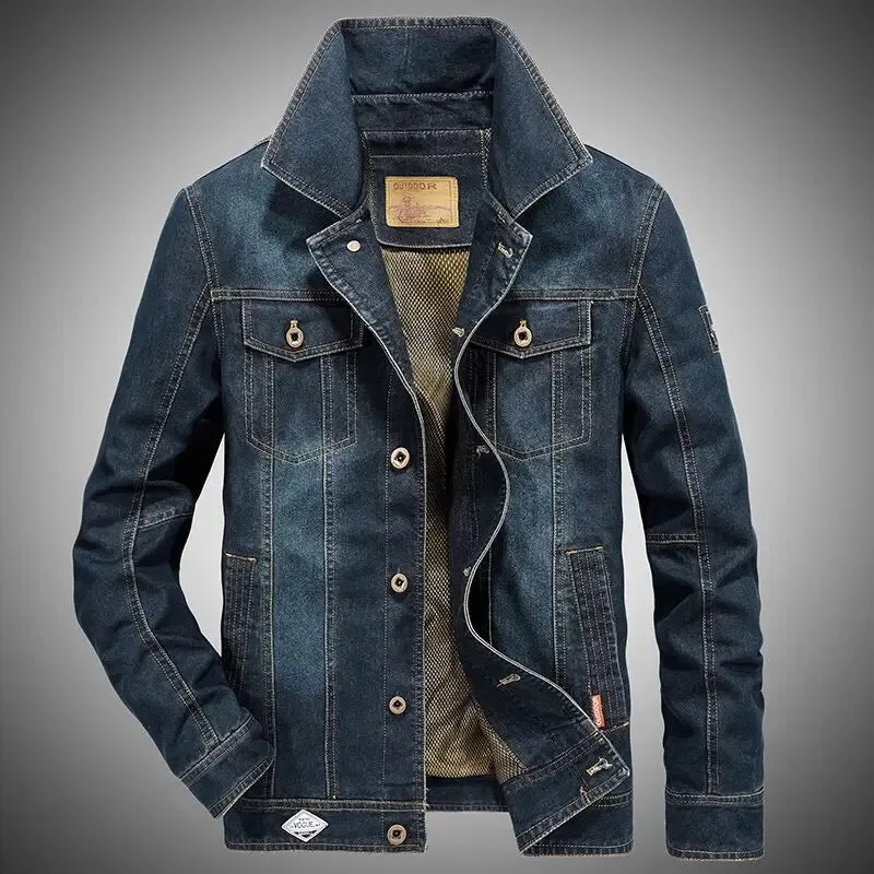 Wiaofellas  -  Men Spring Autumn Denim Jacket Thick High Quality Jackets Coat Men's Casual Outwear Fashion Streetwear Clothing Size 5XL  MY926