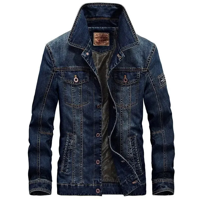 Wiaofellas  -  Men Spring Autumn Denim Jacket Thick High Quality Jackets Coat Men's Casual Outwear Fashion Streetwear Clothing Size 5XL  MY926