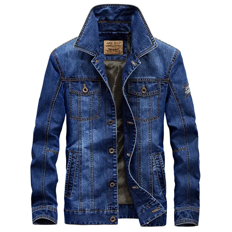 Wiaofellas  -  Men Spring Autumn Denim Jacket Thick High Quality Jackets Coat Men's Casual Outwear Fashion Streetwear Clothing Size 5XL  MY926