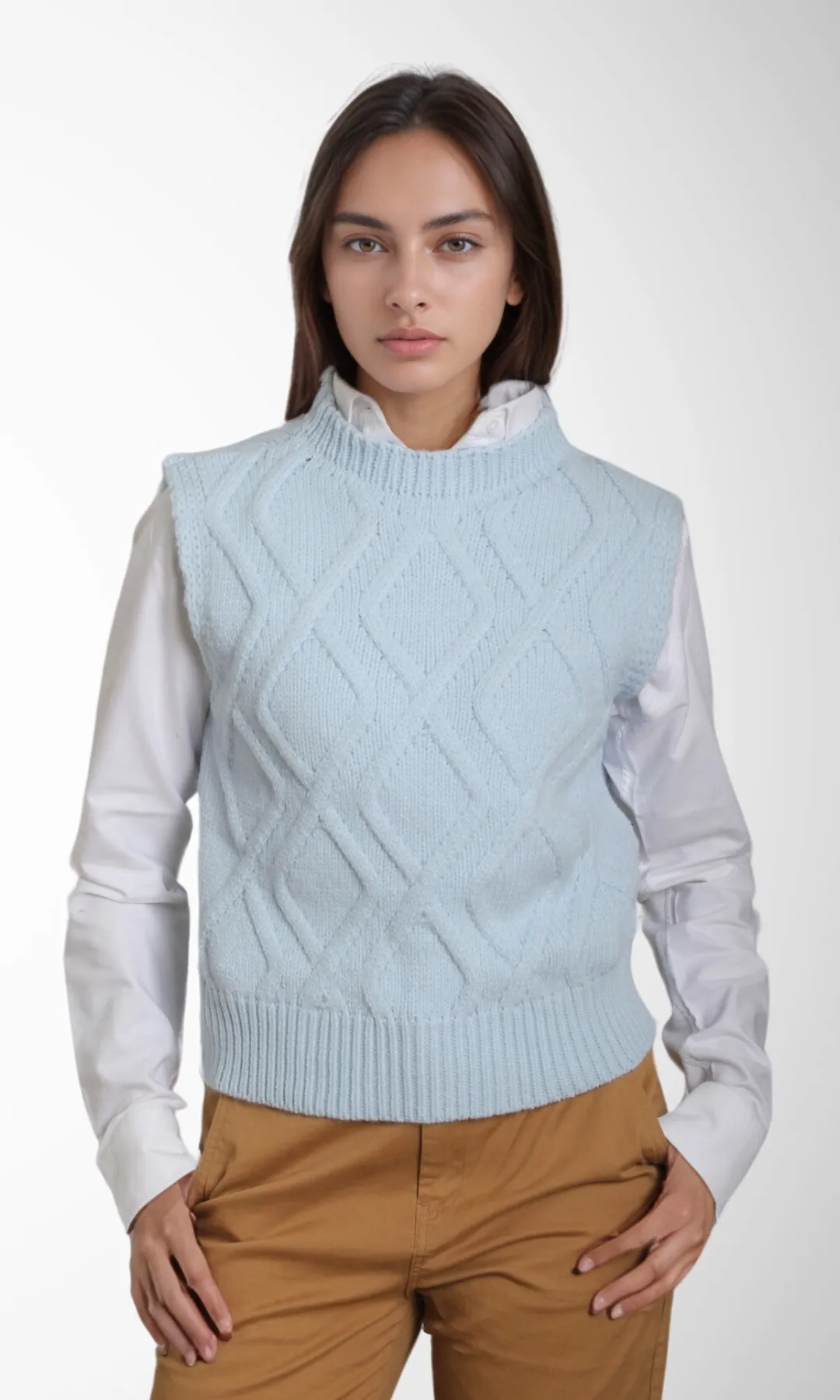 Women Knitted Vest (Baby Blue)