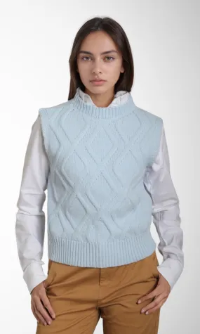 Women Knitted Vest (Baby Blue)