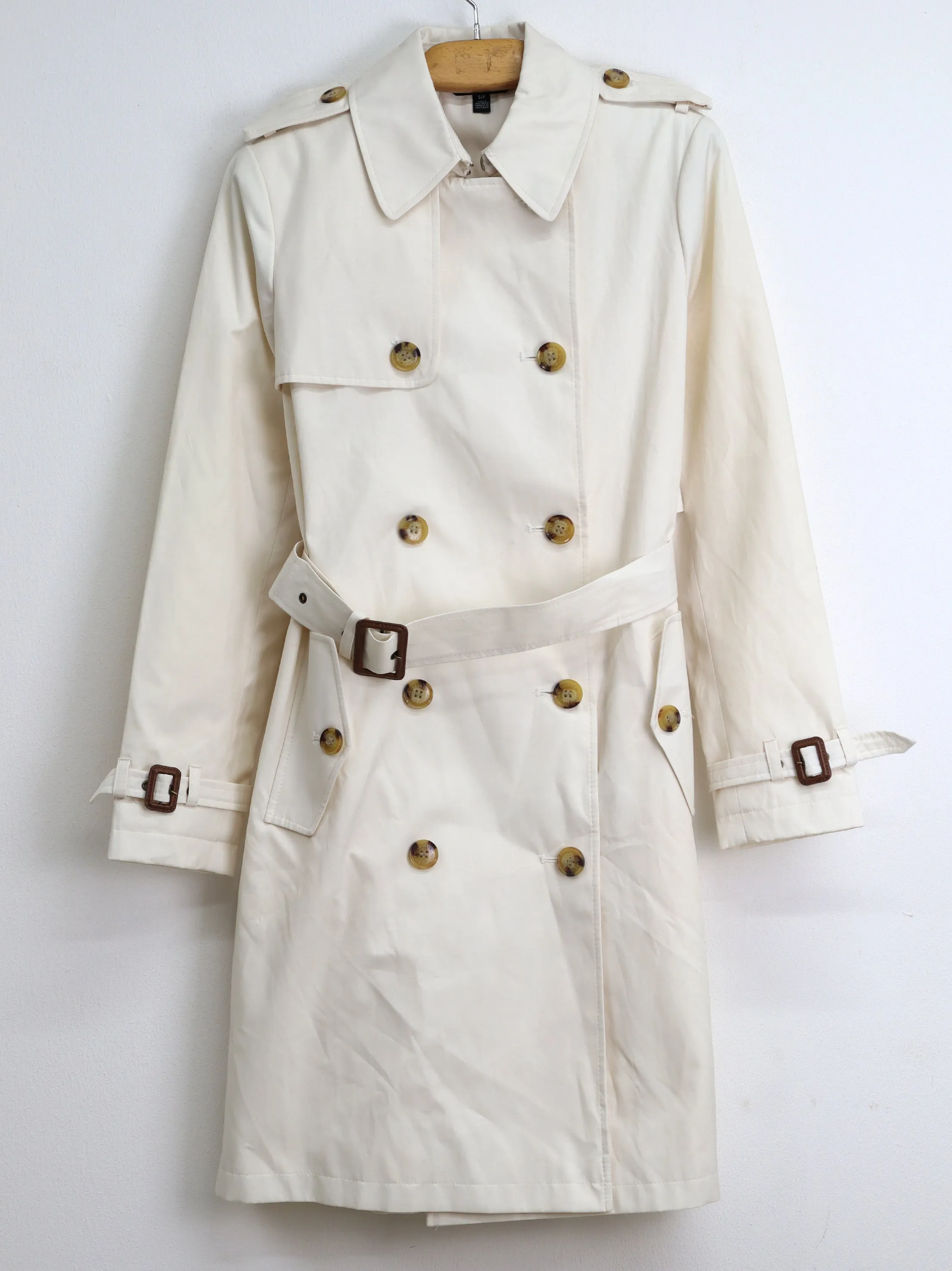 Women's Belted Coat,Cream