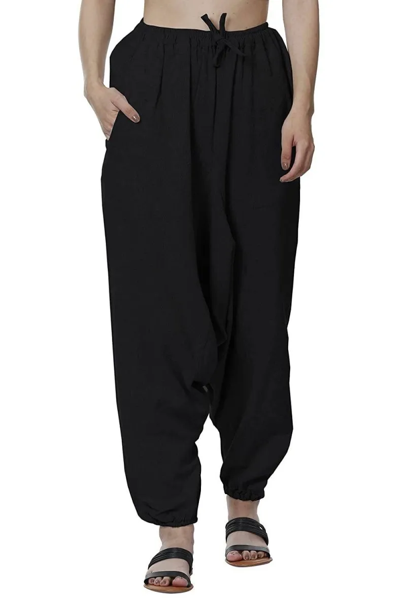 Women's Harem Yoga Pant | Black | Fits Waist Size 28" to 38"