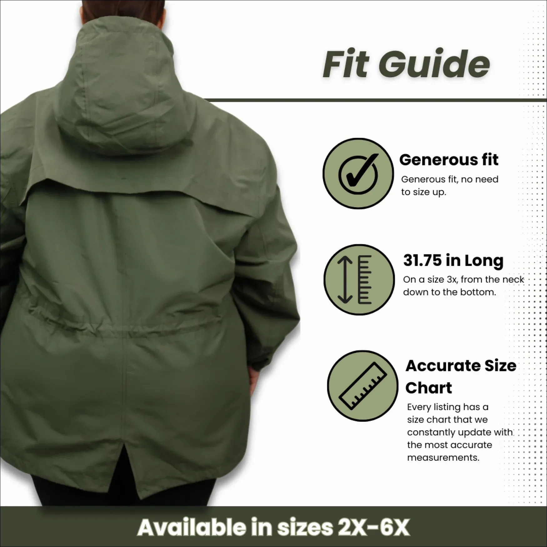 Women’s Plus Size Manchester Waterproof 2X-6X Rain Jacket