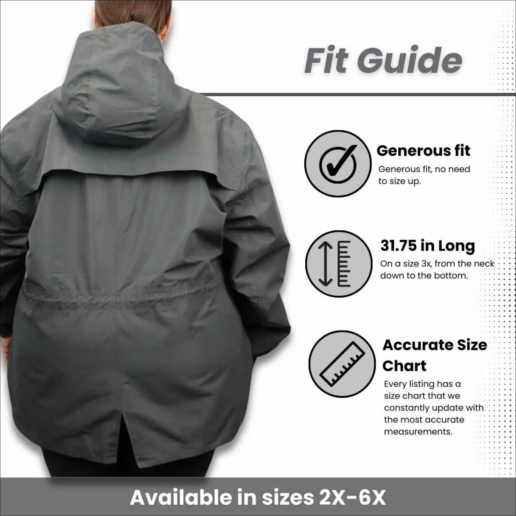 Women’s Plus Size Manchester Waterproof 2X-6X Rain Jacket